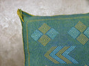 Teal Cactus Silk Pillow Cover, Handmade Moroccan Kilim Cushion, Boho Woven Tassel Pillowcase, Luxury Sofa - product image 5