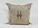 Natural Beige Moroccan Cushion Cover with Rust Geometric Motif, Textured Silk Pillow Cover for Home Decor - product image 6