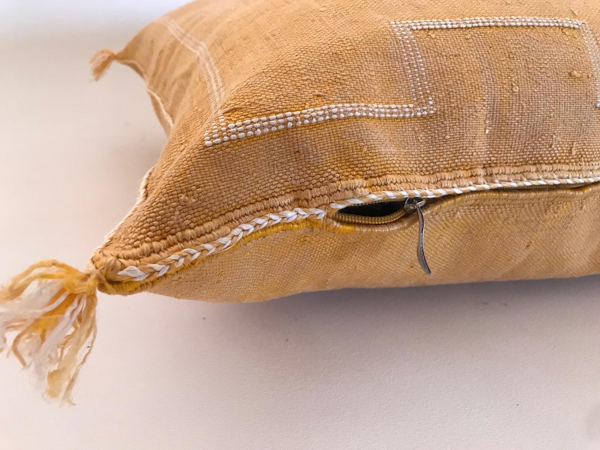 Peach silk pillow ALL Sizes, Moroccan Sabra cushion handmade cactus silk pillow, Berber Sabra cushion, Pi - product image 3