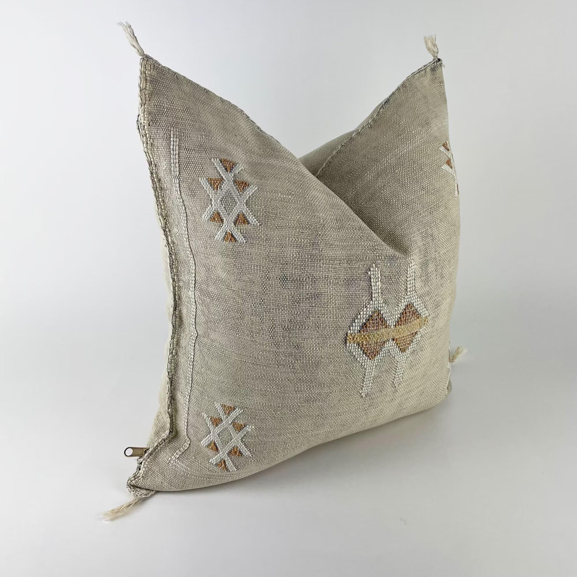 Beige Moroccan Cactus Silk Pillow ALL SIZES - product image 2