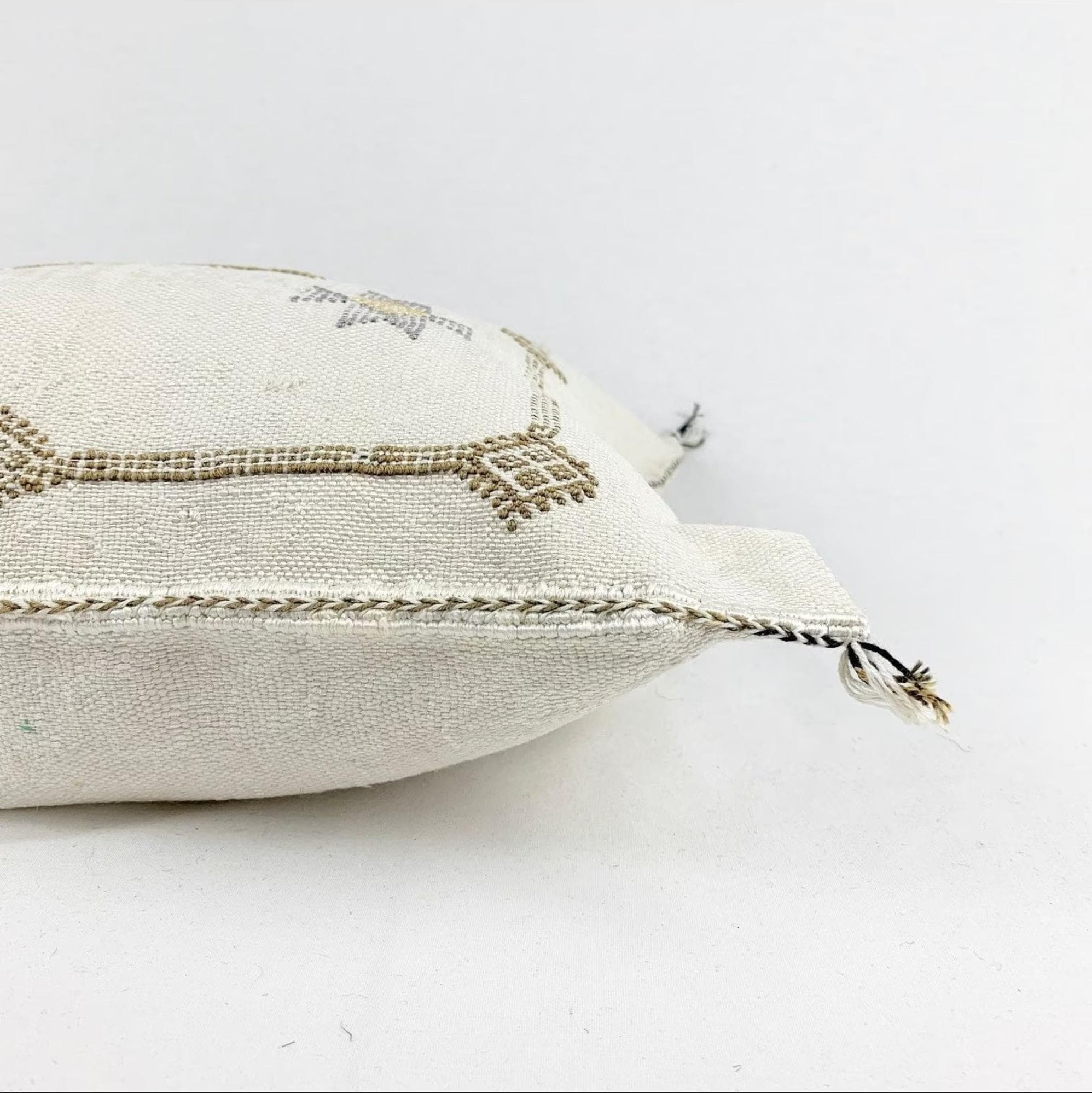 White Pillows silk All sizes ,Pillow Cactus Silk, Moroccan Lumbar Cushion Handmade Silk Decorative Pillow - product image 3