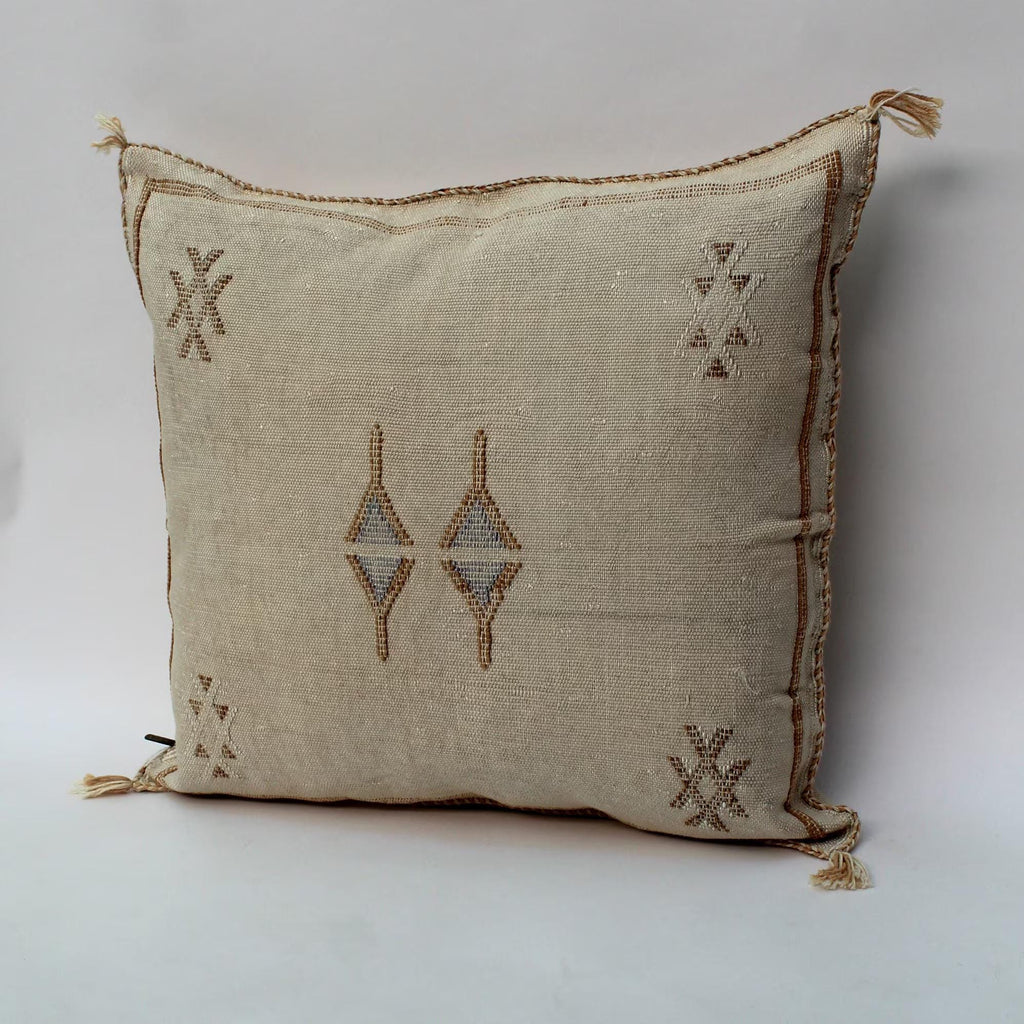 Beige Moroccan Cactus Silk Pillow ALL SIZES - product image 5