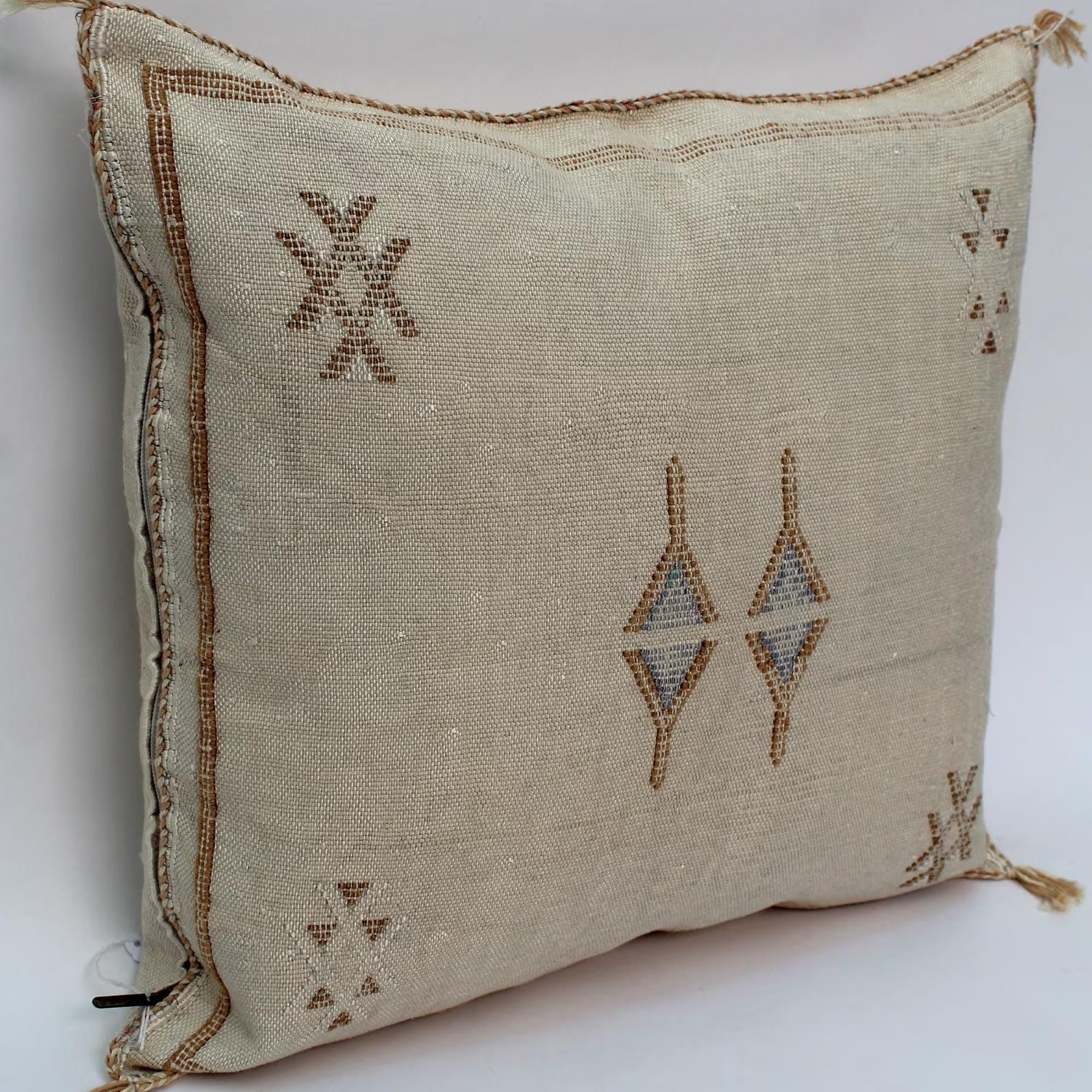 Beige Moroccan Cactus Silk Pillow ALL SIZES - product image 6