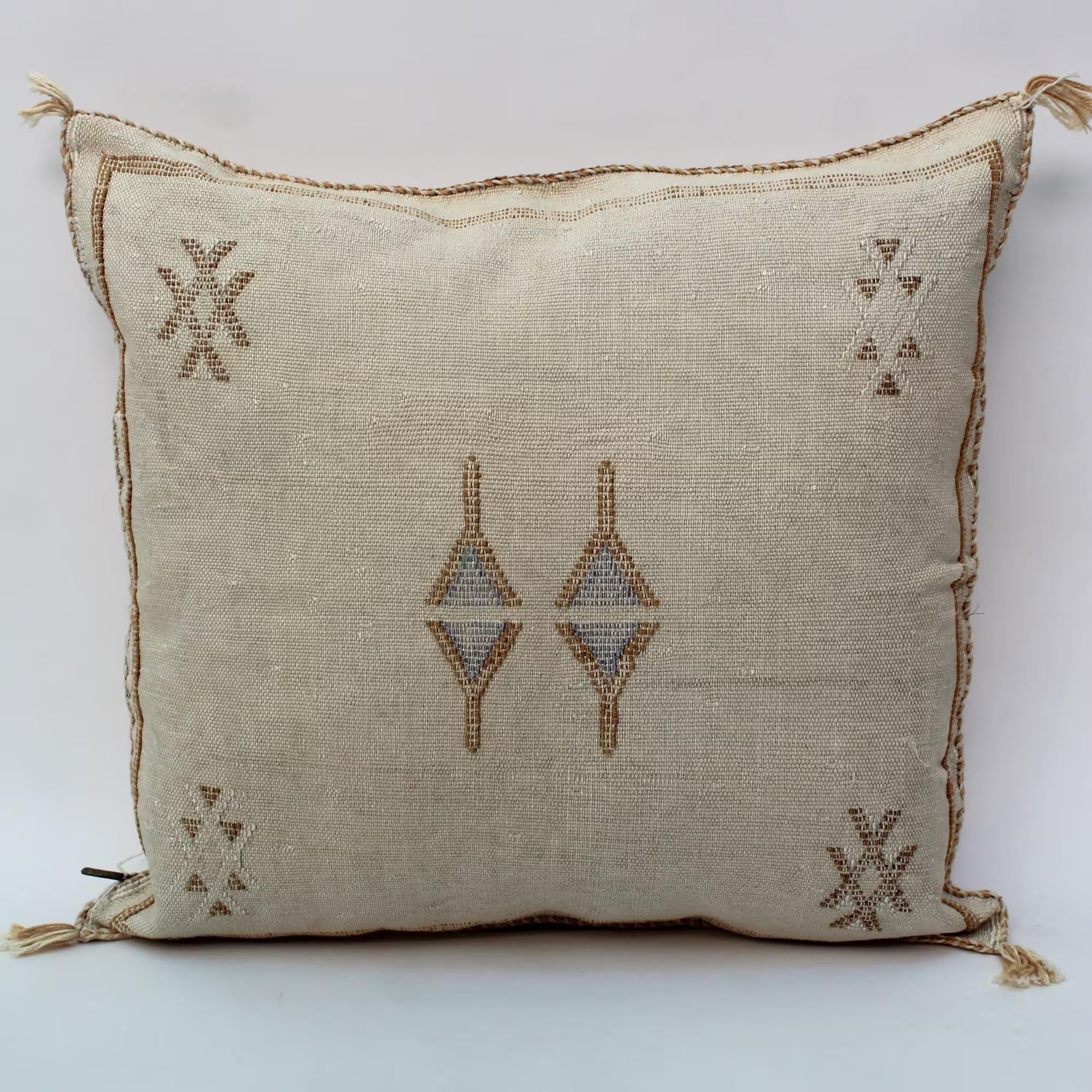 Beige Moroccan Cactus Silk Pillow ALL SIZES - product image 7