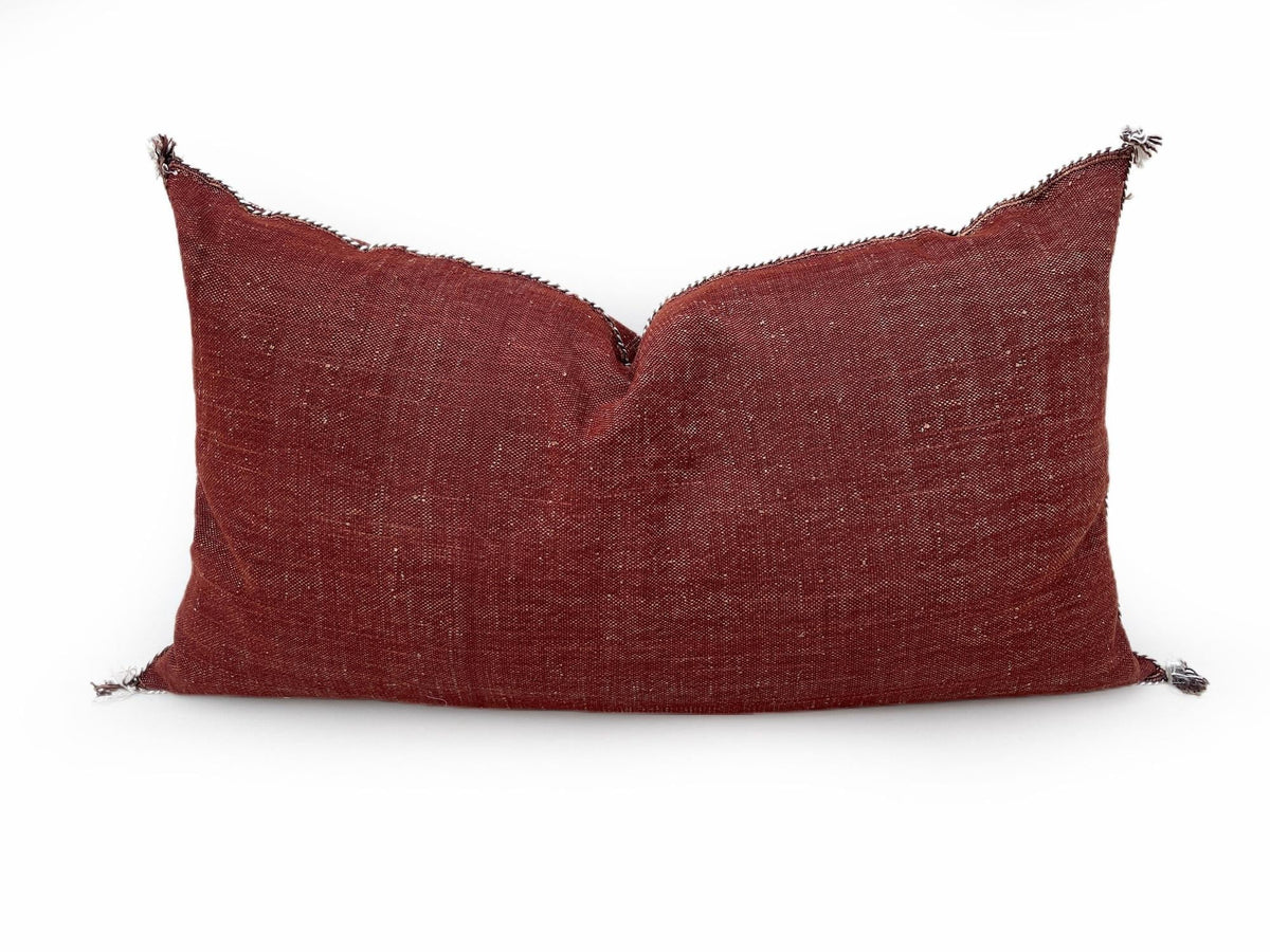 Burgundy Pillows silk All Sizes, Pillow Cactus Silk, White Lumbar Cushion Handmade Cactus Silk Decorative - product image 8