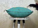Teal Moroccan Kilim Pillow Cover, Boho Cushion Sham With Yellow Embroidery, Handmade Geo Pillowcase for S - product image 4