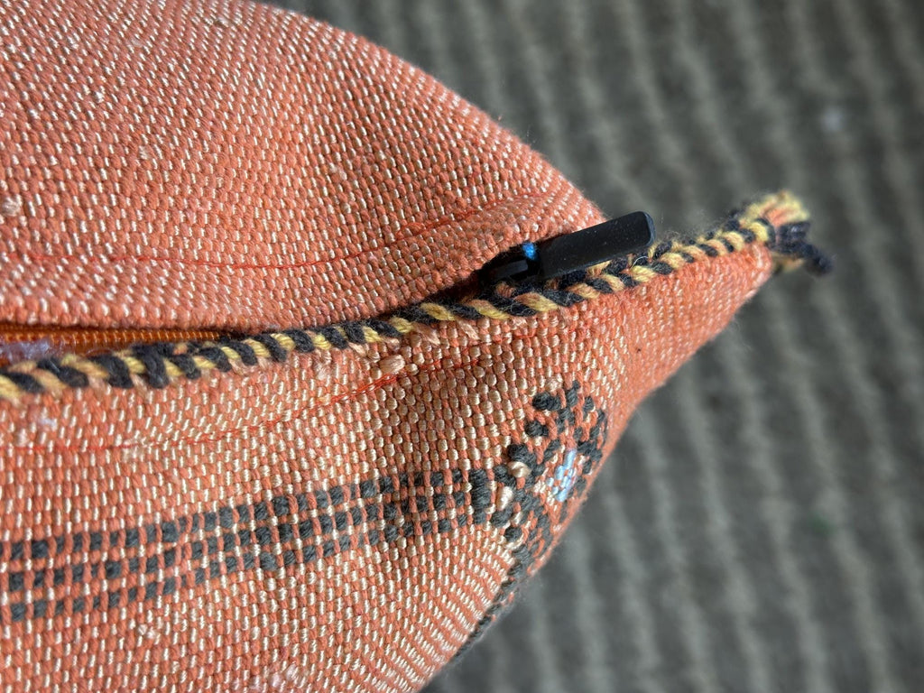 Terracotta Moroccan Cactus Silk Pillow Cover, Handmade Berber Kilim Cushion, Boho Woven Textured Tassel D - product image 8