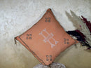 Terracotta Moroccan Cactus Silk Pillow Cover, Handmade Berber Kilim Cushion, Boho Woven Textured Tassel D - product image 9