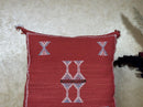 Red Kilim Pillow Cover, Moroccan Cactus Silk Boho Cushion, Embroidered Pillowcase, Handmade Throw Pillow - product image 5
