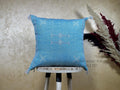 Blue Sabra Cactus Silk Pillow Cover, Handmade Moroccan Boho Pillowcase, Woven Berber Cushion for Sofa Bed - product image 1