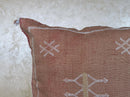 Boho Terracotta Pillow Cover, Handmade Moroccan Woven Cushion, Rust Kilim Pillowcase with Ivory Berber Em - product image 4