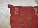 Terracotta Sabra Silk Pillow Cover, Moroccan Boujad Boho Cushion, Handmade Embroidered Sofa Pillow With T - product image 5