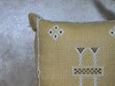 Gold Sabra Cactus Silk Pillow Cover, Moroccan Boho Kilim Cushion, Handmade Embroidered Pillow Case, Luxur - product image 3