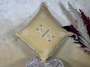 Gold Sabra Cactus Silk Pillow Cover, Moroccan Boho Kilim Cushion, Handmade Embroidered Pillow Case, Luxur - product image 4
