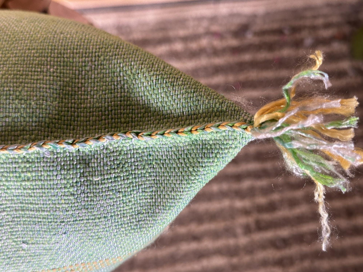 Mint Green Sabra Pillow Cover, Moroccan Boho Cushion, Handmade Cactus Silk Pillowcase With Woven Pattern - product image 3