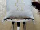 Silver Moroccan Silk Pillow Cover, Gold Embroidered Boho Cushion, Handmade Luxury Pillowcase, Custom Gift - product image 2