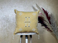 Gold Sabra Cactus Silk Pillow Cover, Moroccan Boho Kilim Cushion, Handmade Embroidered Pillow Case, Luxur - product image 1