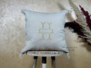 Silver Moroccan Silk Pillow Cover, Gold Embroidered Boho Cushion, Handmade Luxury Pillowcase, Custom Gift - product image 1