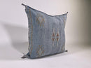 Washed Blue Moroccan Cactus Silk Pillow ALL SIZES - product image 3