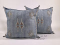Washed Blue Moroccan Cactus Silk Pillow ALL SIZES - product image 1