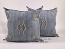 Washed Blue Moroccan Cactus Silk Pillow ALL SIZES - product image 1