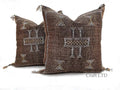 Brown silk pillow, Moroccan Sabra cushion, handmade cactus silk pillow, Berber Sabra cushion, Pillow Thro - product image 1