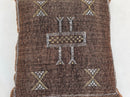 Brown silk pillow, Moroccan Sabra cushion, handmade cactus silk pillow, Berber Sabra cushion, Pillow Thro - product image 7