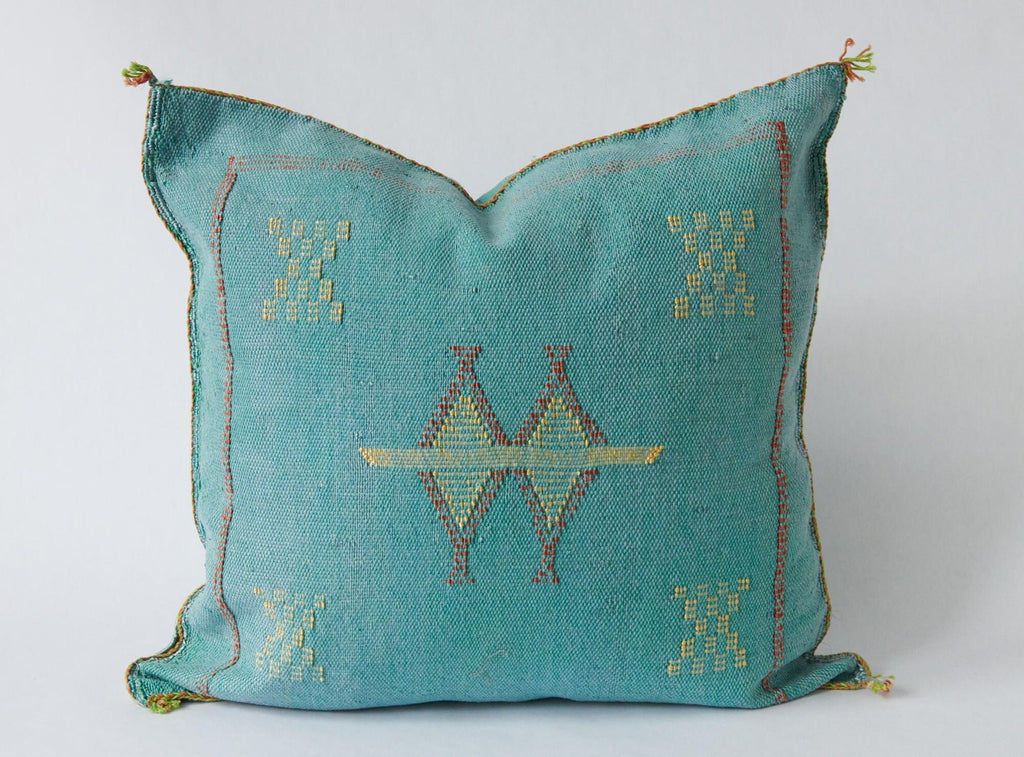 Turquoise Moroccan Cactus Silk Pillow ALL SIZES - product image 9