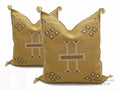 Yellow silk pillow, Moroccan Sabra cushion, handmade cactus silk pillow, Berber Sabra cushion, Pillow Thr - product image 1