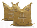 Yellow silk pillow, Moroccan Sabra cushion, handmade cactus silk pillow, Berber Sabra cushion, Pillow Thr - product image 1
