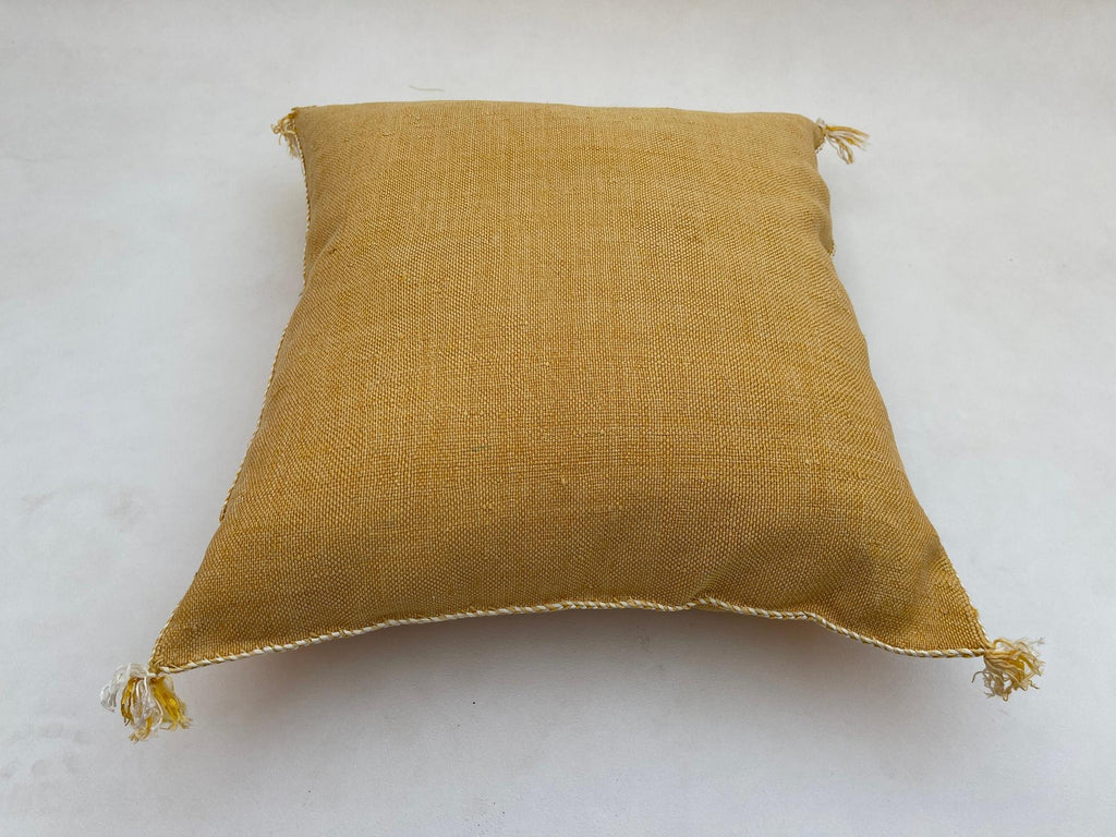 Yellow silk pillow, Moroccan Sabra cushion, handmade cactus silk pillow, Berber Sabra cushion, Pillow Thr - product image 7