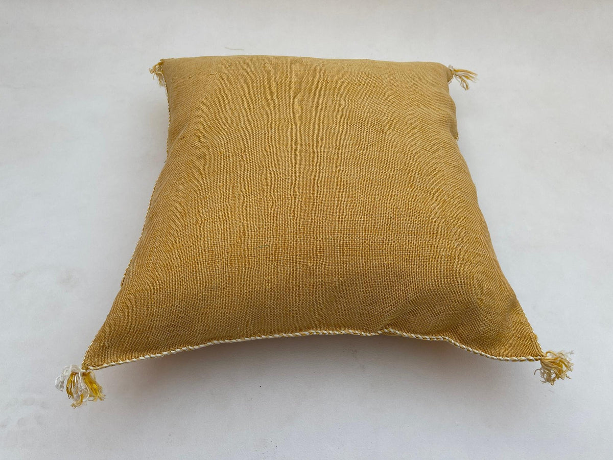 Yellow silk pillow, Moroccan Sabra cushion, handmade cactus silk pillow, Berber Sabra cushion, Pillow Thr - product image 7