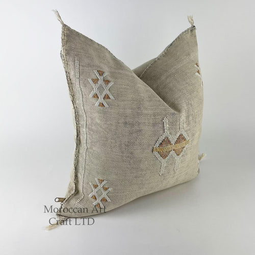 Beige Moroccan Cactus Silk Pillow ALL SIZES - product image 1