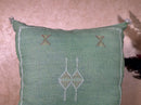 Sage Green Cactus Silk Pillow Cover, Moroccan Boho Cushion, Green and Gold Kilim Pillow, Handmade Luxury - product image 5