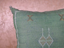 Sage Green Cactus Silk Pillow Cover, Moroccan Boho Cushion, Green and Gold Kilim Pillow, Handmade Luxury - product image 6