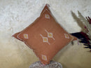 Terracotta Moroccan Pillow Cover, Handmade Boho Cushion with Geometric Embroidery, Woven Sabra Style Pill - product image 10