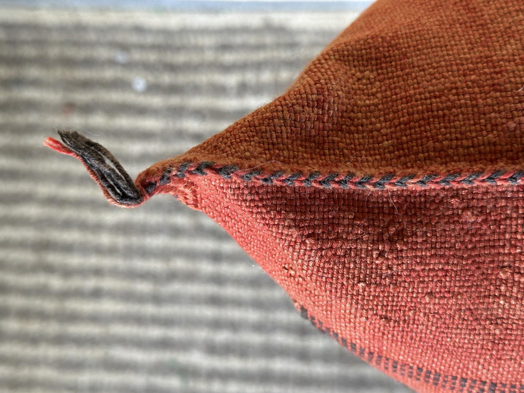 Terracotta Kilim Pillow Cover, Moroccan Sabra Silk Pillow, Handmade Bohemian Pillowcase, Rust Decorative - product image 2