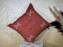 Terracotta Kilim Pillow Cover, Moroccan Sabra Silk Pillow, Handmade Bohemian Pillowcase, Rust Decorative - product image 9