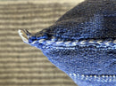 Blue Moroccan Silk Pillow Cover, Handmade Berber Boho Cushion, Kilim Geo Embroidered Pillowcase, Euro Sha - product image 2