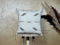 Light Blue Moroccan Cactus Silk Pillow Cover, Handmade Boho Kilim Cushion With Embroidery, Tassels, Luxur - product image 1