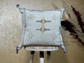 Silver Moroccan Cactus Silk Pillow Cover, Handmade Boho Cushion with Gold Embroidery, Luxury Kilim Style - product image 1