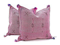 Pink Pillows silk 20x20,Pillow Cactus Silk, White Lumbar Cushion Handmade Cactus Silk Decorative Pillow - product image 1