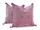 Pink Pillows silk 20x20,Pillow Cactus Silk, White Lumbar Cushion Handmade Cactus Silk Decorative Pillow - product image 1