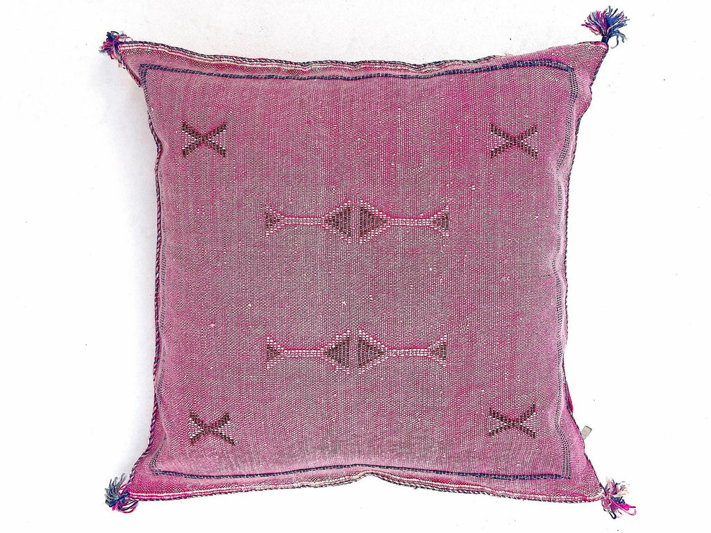 Pink Pillows silk 20x20,Pillow Cactus Silk, White Lumbar Cushion Handmade Cactus Silk Decorative Pillow - product image 8