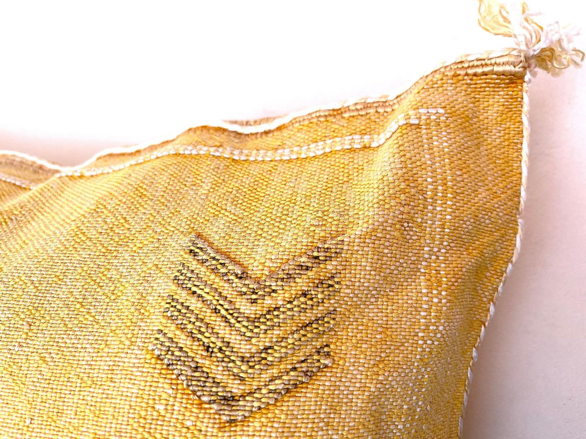 Yellow Pillows silk All sizes ,Pillow Cactus Silk, Yellow Lumbar Cushion Handmade Silk Decorative Pillow - product image 8