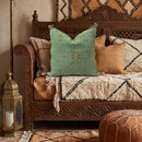 Moroccan Silk Pillow Cover, Handmade Boho Blue Sabra Pillowcase, Geometric Tribal Cushion, Custom Size So - product image 5