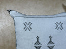 Gray Sabra Cactus Silk Pillow Cover, Handmade Moroccan Boho Textured Pillow, Aztec Cushion, Kilim Style D - product image 5
