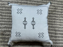Gray Sabra Cactus Silk Pillow Cover, Handmade Moroccan Boho Textured Pillow, Aztec Cushion, Kilim Style D - product image 9