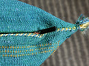 Turquoise Moroccan Cactus Silk Pillow Cover, Boho Woven Cushion Case with Gold Embroidery, Handmade Kilim - product image 8