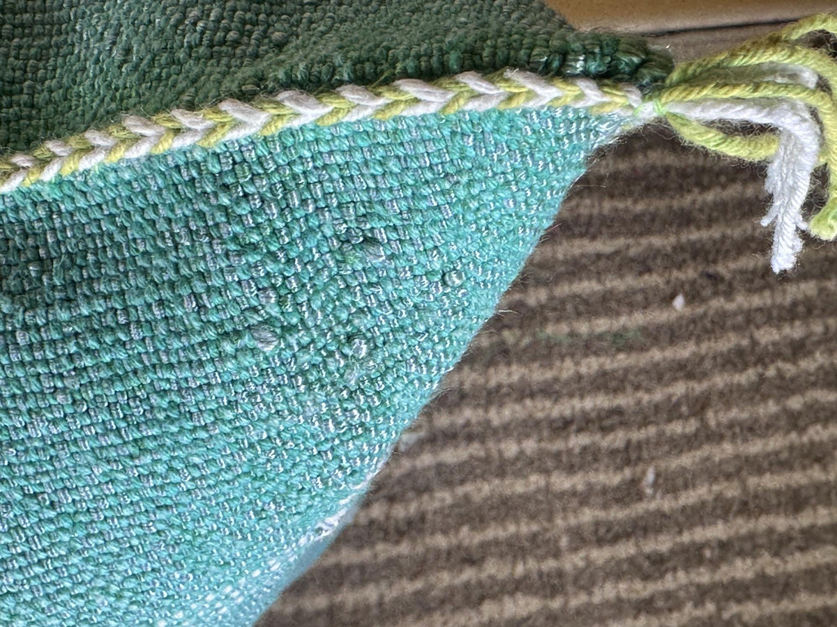 Teal Moroccan Pillow Cover, Handmade Berber Cushion, Woven Silk Cushion Cover, Boho Pillowcase, Luxury So - product image 5